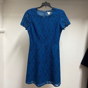 J Crew lace overlay fit & flair mini dress